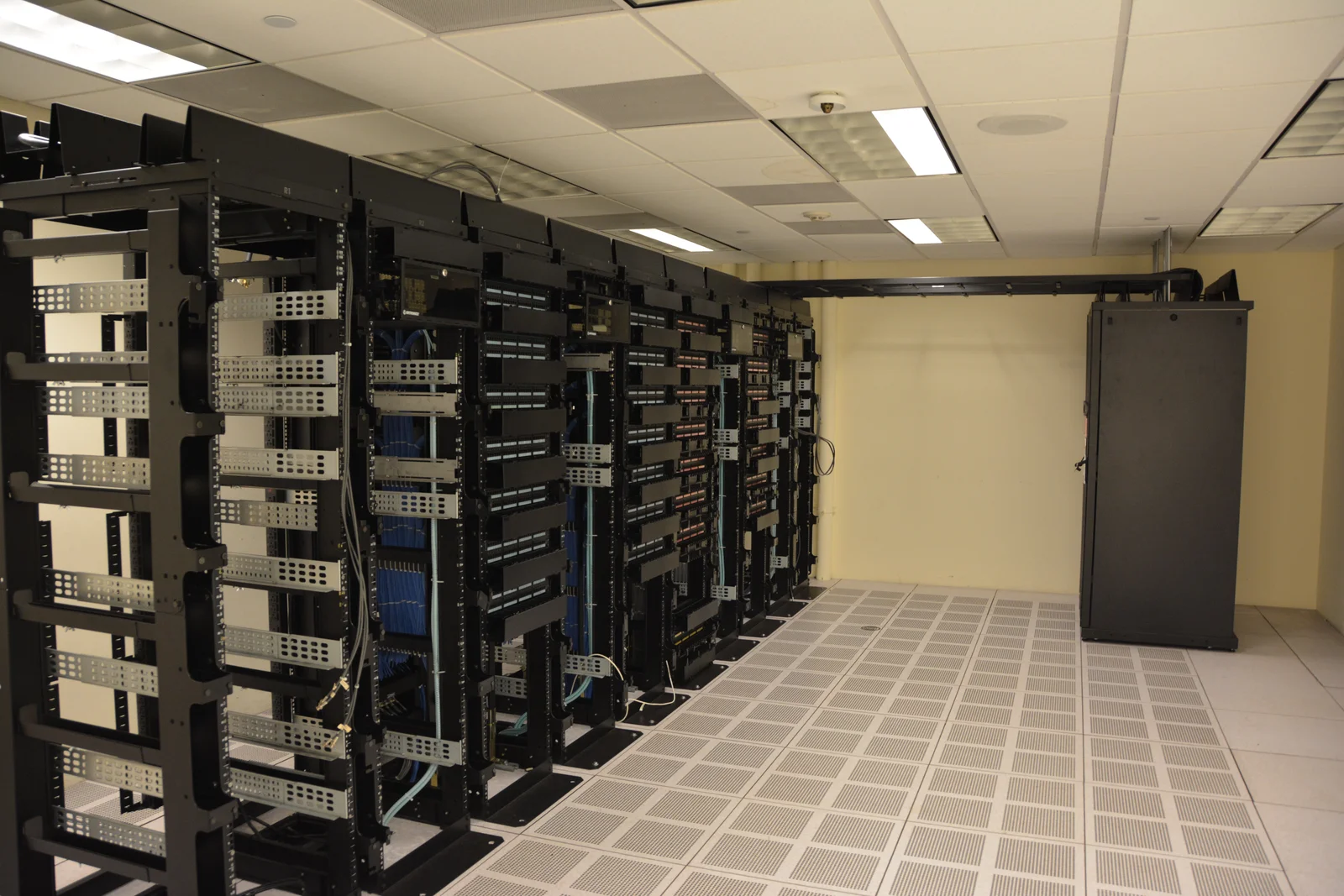 Data center server infrastructure housing frontier AI models